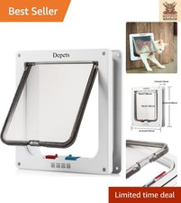 Deluxe 4-Way Locking Cat Flap Door: Weatherproof  Easy Install, 9.9" x 9.2"