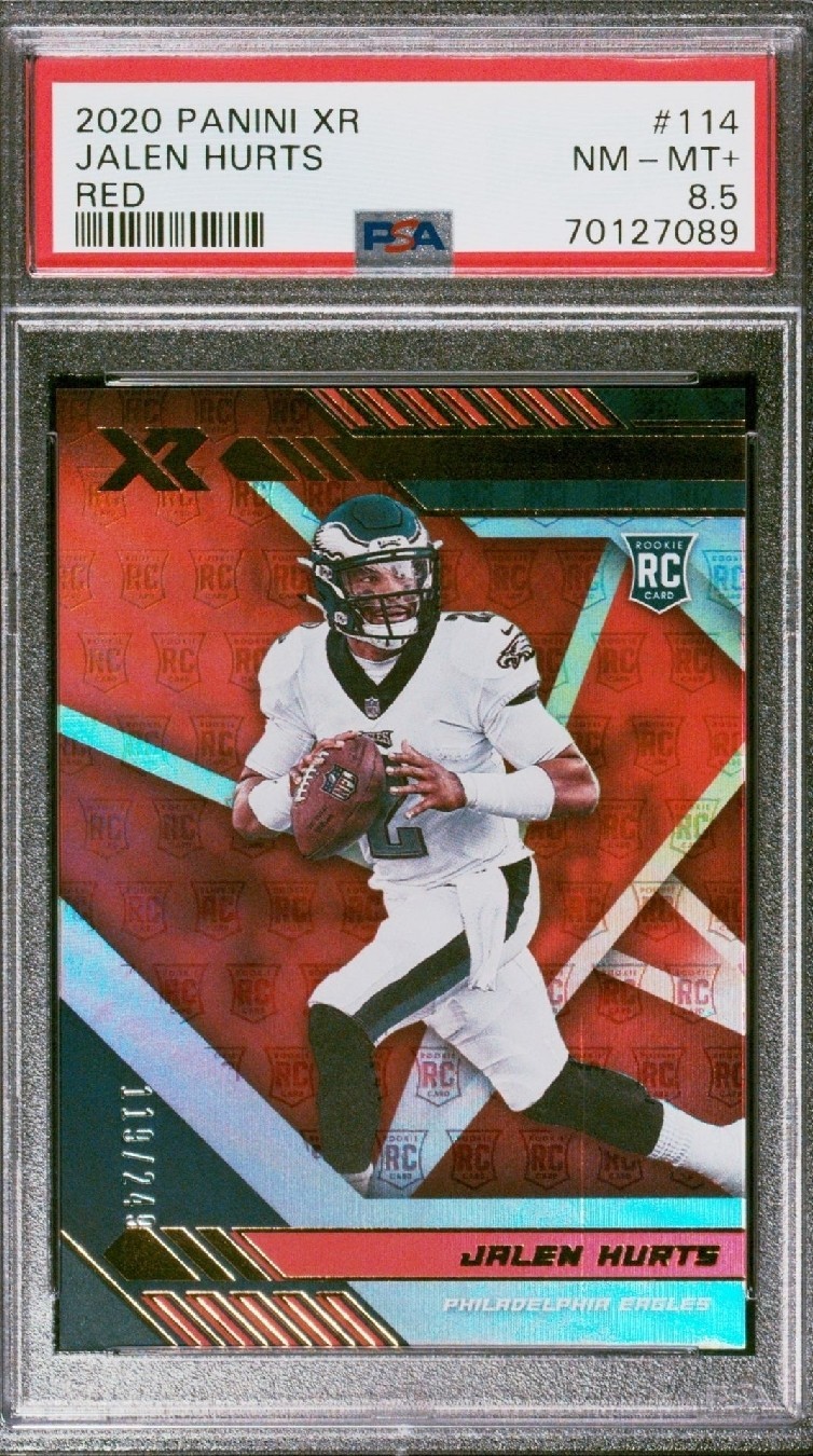 2020 Panini XR - Rookie Jalen Hurts #114 Red /249 (RC) PSA 9 POP 3