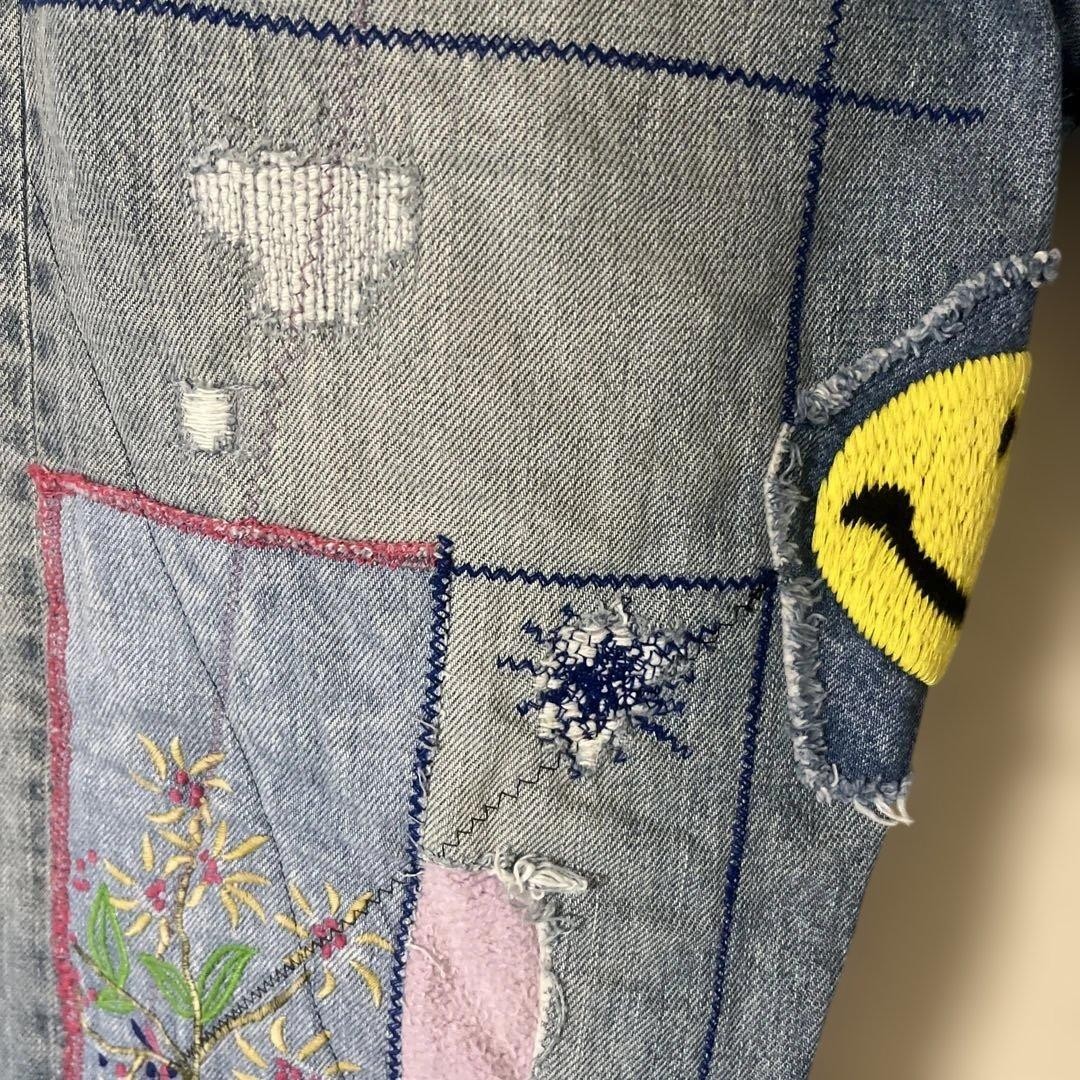 Kapital Okabilly Patchwork Design Light Blue Deni… - image 3