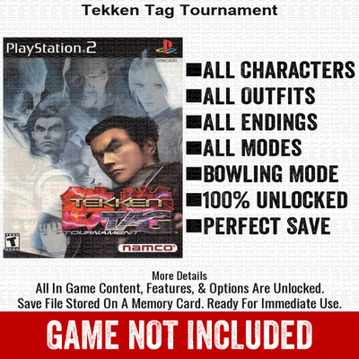 Tekken Tag Tournament 100% PS2 Memory Card All CHEATS ITEMS