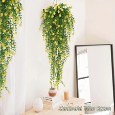 3Pcs Artificial Hanging Eucalyptus Vine UV Resistant Faux Greenery Plant Decor