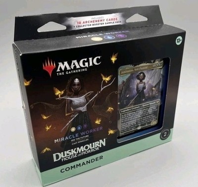 new Magic The Gathering Duskmourn Miracle Worker Commander Deck+ foil seedshark