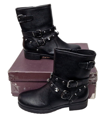 Carvela Sander 2 Zip Up Black Leather Heel Boots Damen EU 36 UK 3 UVP 189£