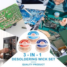 3pcs Desoldering Wick (0.08/0.1/0.12in, 10ft Each)