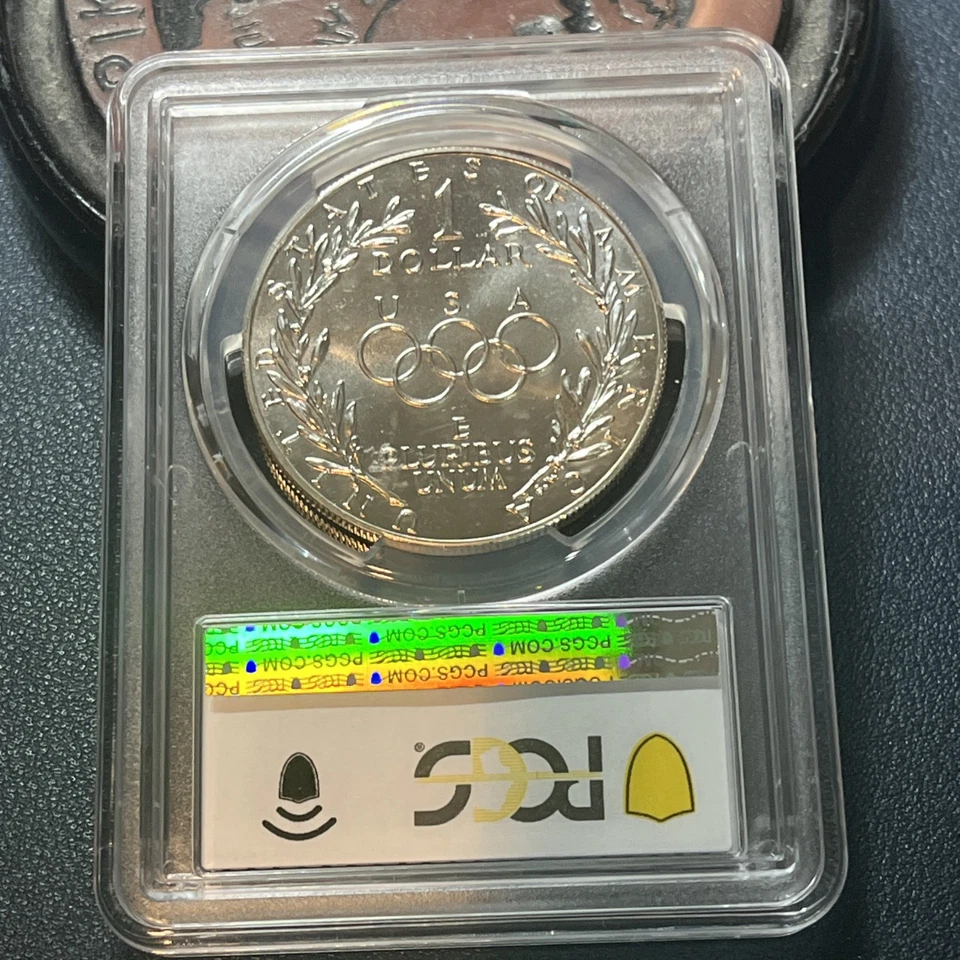 1988 D Olympics Commemorative Silver Dollar PCGS MS69 - Image 3 of 4