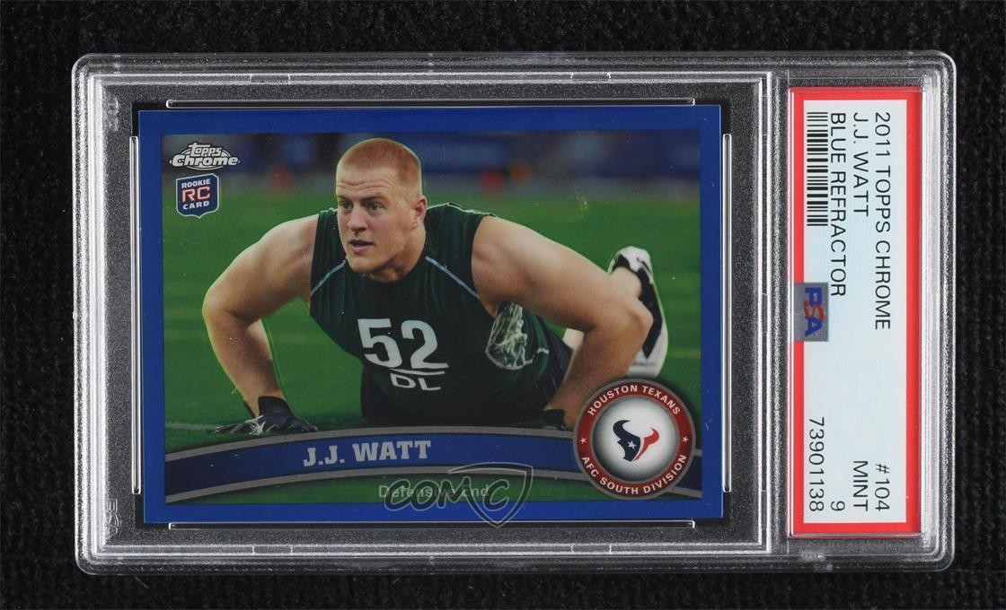 2011 Topps Chrome Blue Refractor 32/199 JJ Watt #104 PSA 9 MINT Rookie RC 0m3b
