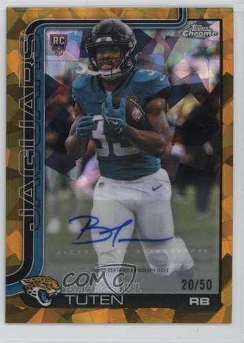 2025 Topps Chrome Sapphire Rookie Gold /50 Bhayshul Tuten #RA-BT Auto RC 15x2