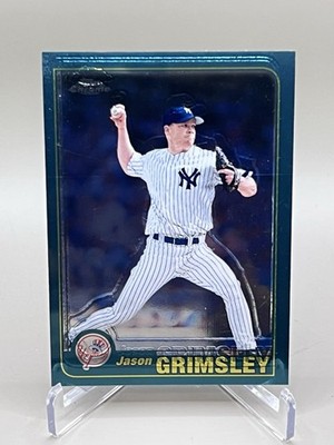 Jason Grimsley Printing Error! 2001 Topps Chrome #198 New York Yankees See Pics!