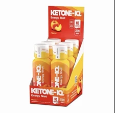 Ketone-IQ No Caffeine Energy Shot Peach Clean Fuel Drink 6 Pack - NEW!