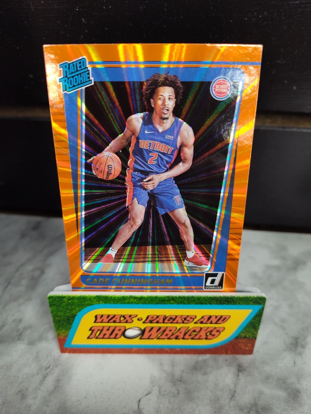 2021-22 Panini Donruss-Rated Rookie Cade Cunningham #211 Holo Orange Laser (RC)
