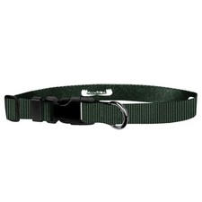Classic Adjustable Pet Collar 1 Inch Wide Medium Size Forest Green Color