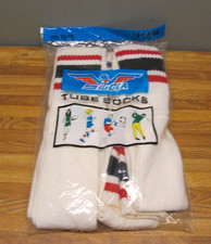 Vintage 1980s SIGOLA Striped Tube Socks 6-PACK New/old Stock Sealed Size 10-15