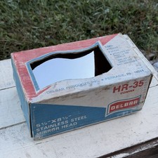 Nos Vintage Delbar Hr-35 Convex Truck Mirror 5.5x8.5 Stainless Steel Usa