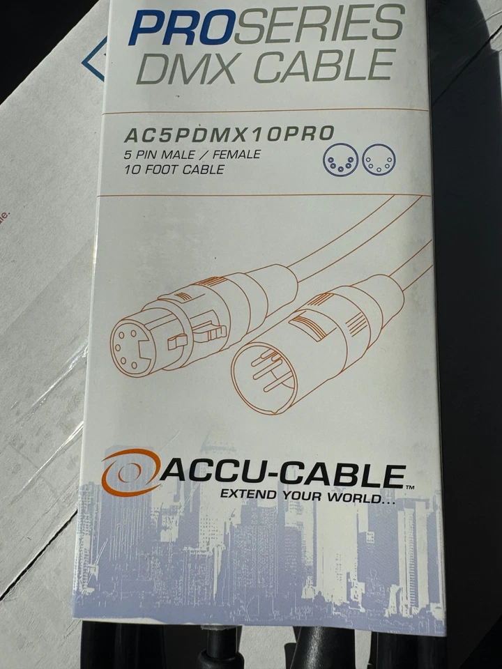 ADJ Products Pro Series  DMX CABLE 10 FOOT, 5 PIN DMX CABLE AC5PDMX10 New - Image 2 of 4