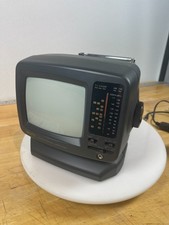 GPX TVP7 5" Portable Black White CRT TV AM/FM Radio Tested w/ Box