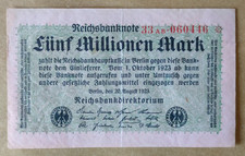 1923 germany 5 000 000 mark aXF HYPER INFLATION