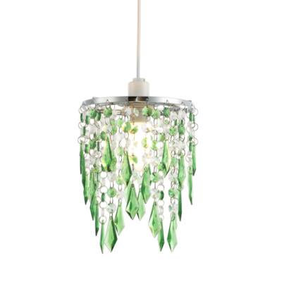 Moderner Wasserfall Design Hängeschirm mit klaren/smaragdgrünen Acryltropfen und Be...