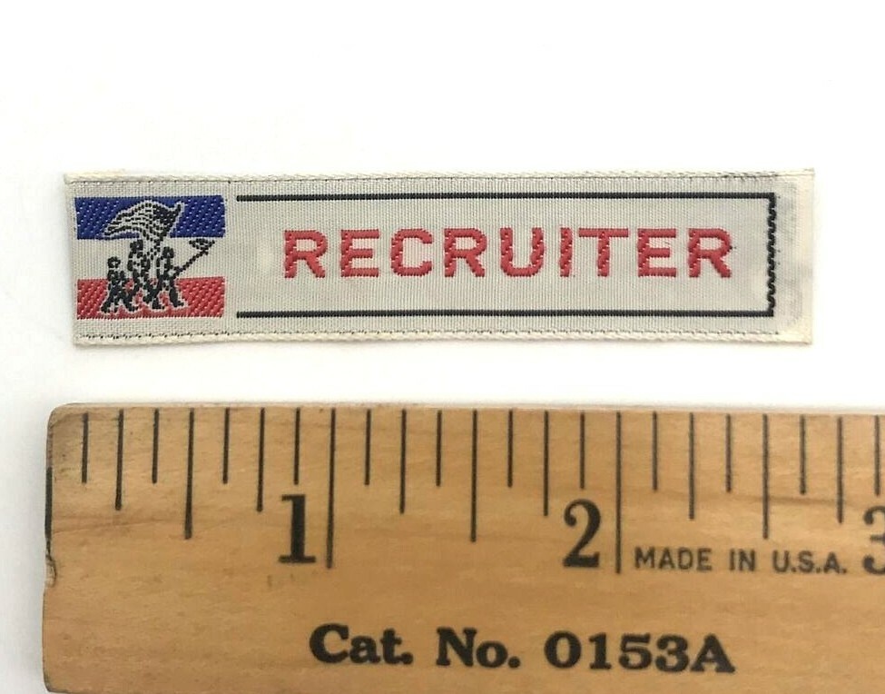VTG Boy Scout Recruiter Strip Patch with Red White Blue Scouts Marching