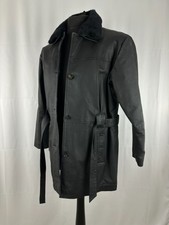 Womens The Hudson Leather Co Leather Jacket Black Vintage 1980s Belted Size 14