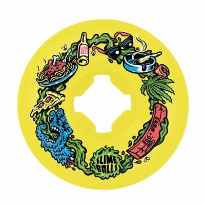 Slime Balls Skateboard Rollen Schal Bälle Erbrechen Mini 99a gelb 54mm