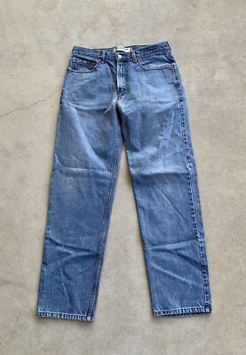LEVI'S 550 Blue Denim Jeans Size 34x34 Relaxed Fit Medium Washed
