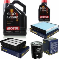 6L Inspektionspaket Set Motul 8100 X-Clean+ 5W-30 MotoröL Sct Filter 11362627