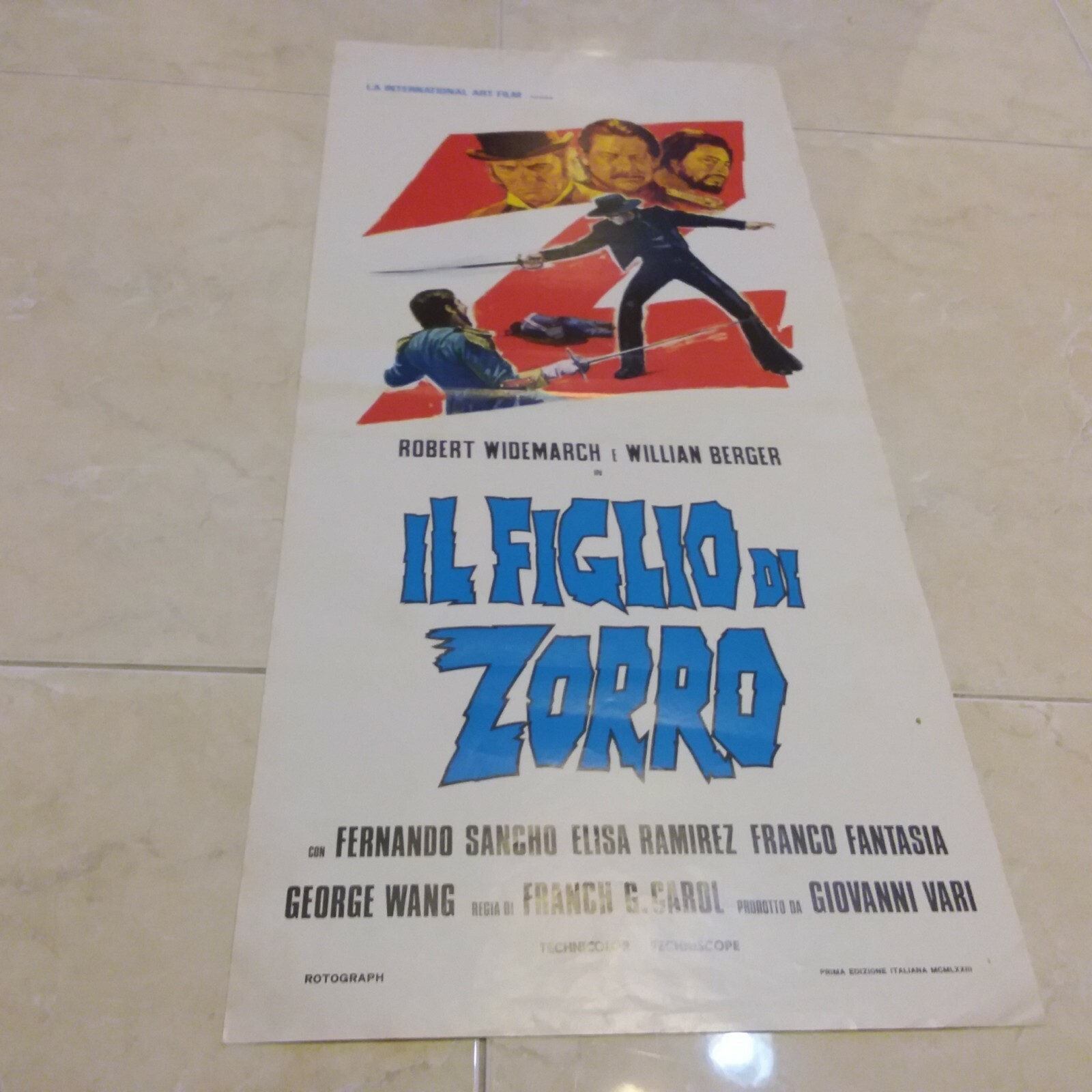 Locandina originale film Il figlio di Zorro (1974) - Regia di Gianfranco Baldanello