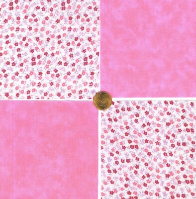 Pretty Little Pink Flowers Pink Fabric 100% Cotton Squares 1J zw1