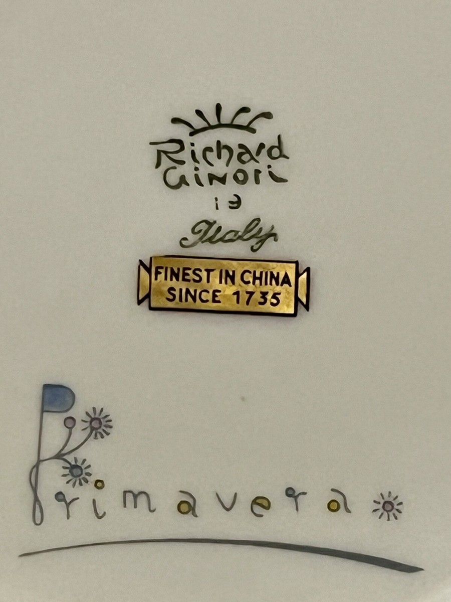 RICHARD GINORI Primavera Pink & Yellow 8” Salad Plate Fine Bone