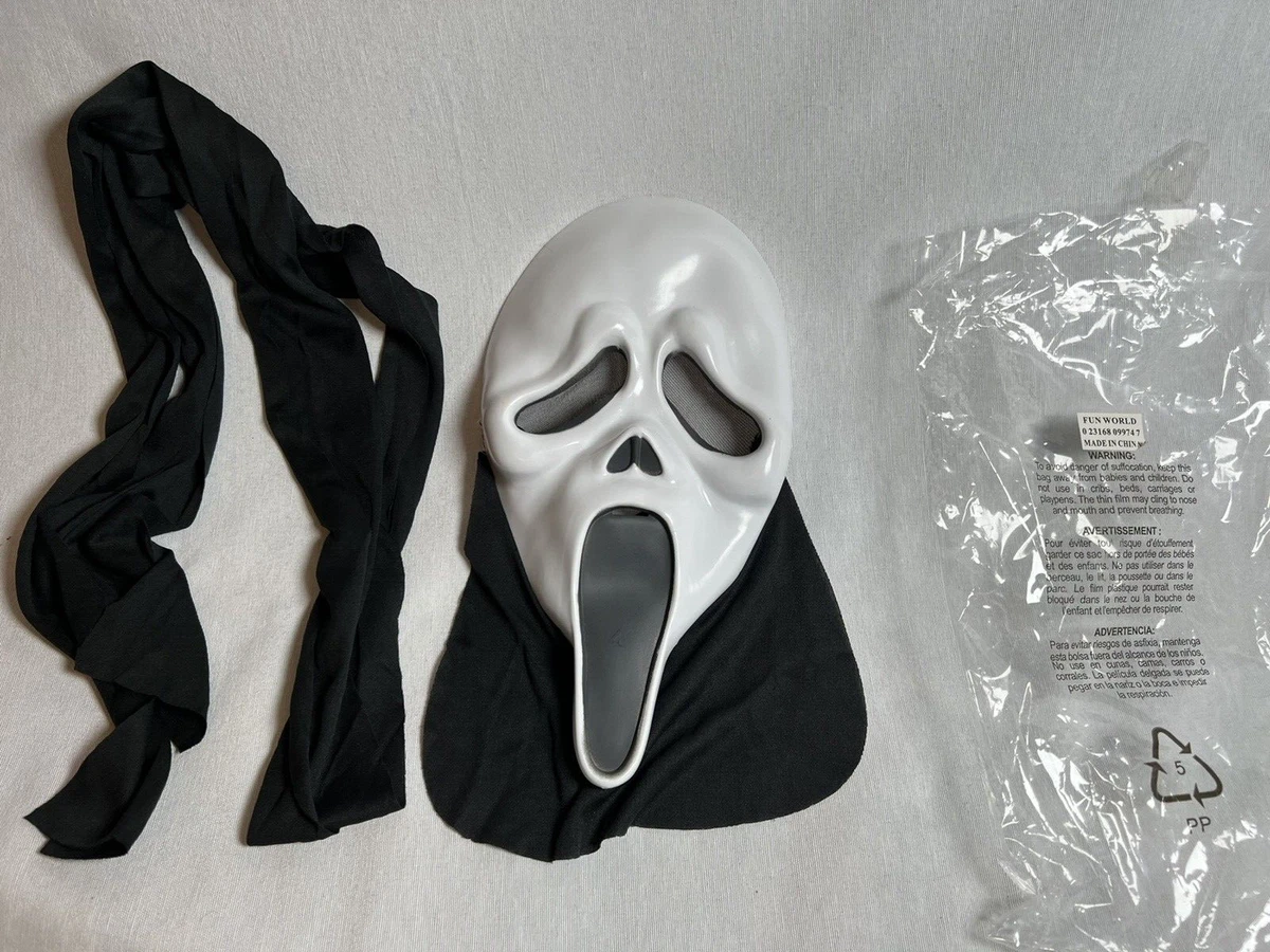 Scream Ghost Face Mask Easter Unlimited Fun World - Mask & Scarf only. No  glow | eBay