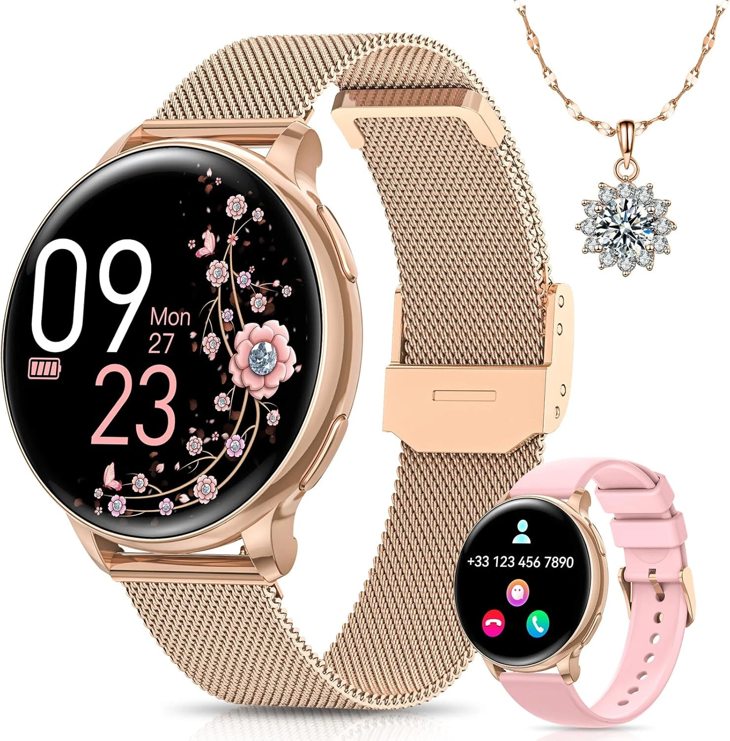 Smart Watch Women Men with Phone Function Wristwatch for iPhone Samsung Huawei