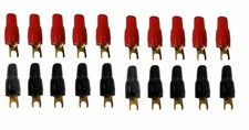IMC Audio 20 Pack High Quality Gold 4 Gauge 5/16" Insulated Spade Terminal