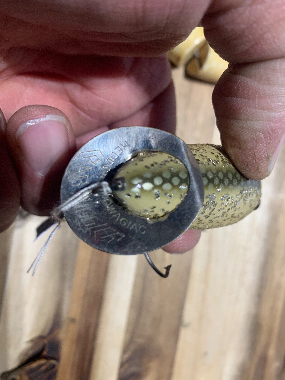 Leurre de pêche vintage Heddon Joint Bump Wood années 1950