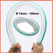 PVC Hose Pipe Heavy Duty Braided Wire Reinforced Food Grade Tube 13mm - 125mm