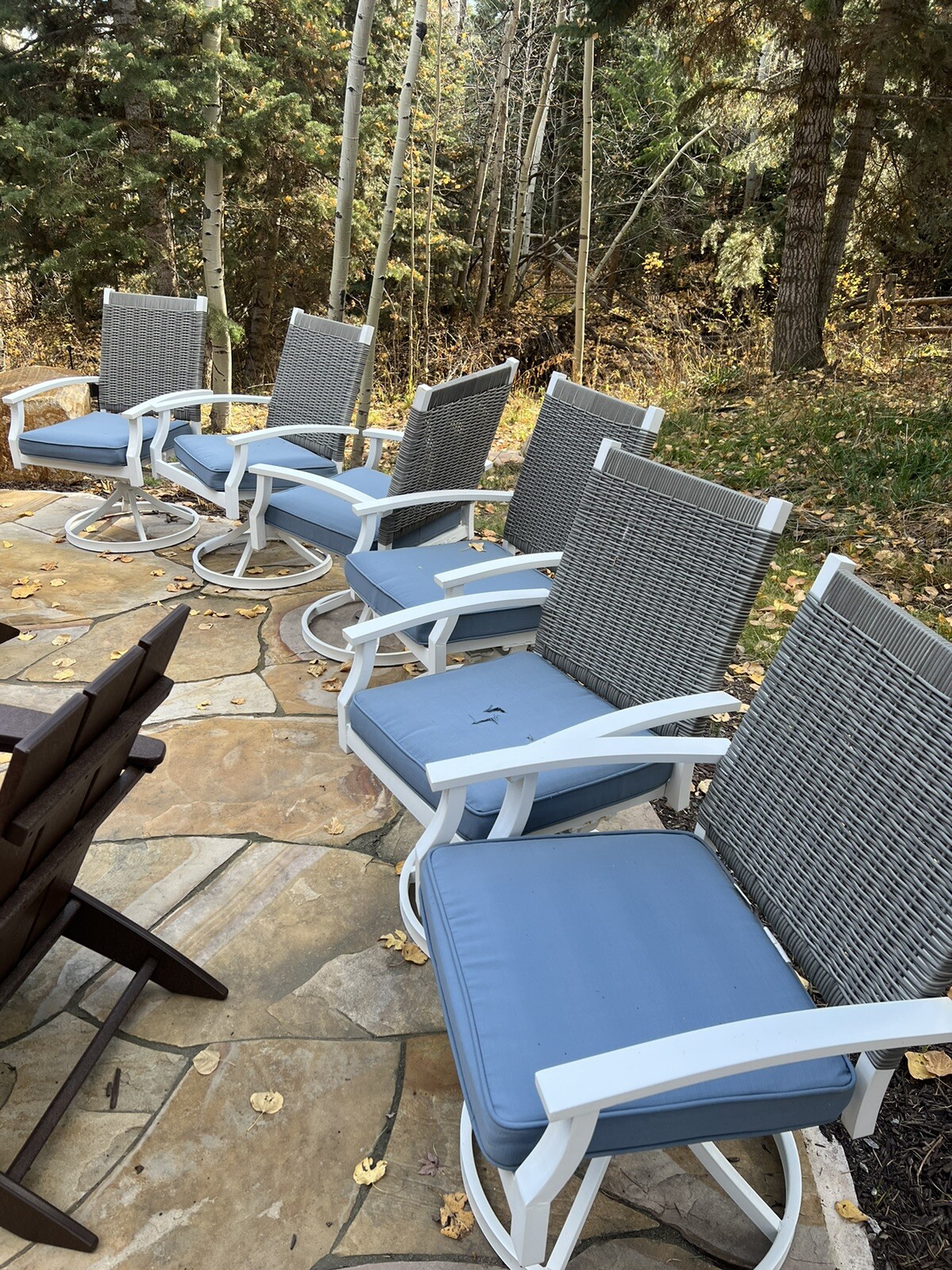 Hampton Bay Jasper Ridge White outdoor patio chair, set of 6, Retail