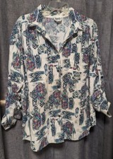 Tap  Co Vintage Shirt Atztec Graphic New Wave L/XL