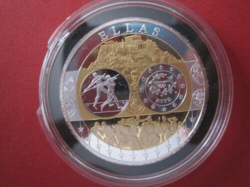 Medaille Griechenland PP Motiv: 10 Euro 2004 Münze Silber? teils vergoldet - Picture 1 of 2