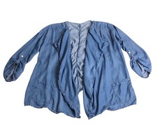 Chambray Cardigan Top Womens XL Blue Lyocell ...