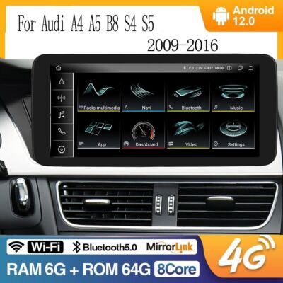 10.33'' Android Multi-media 6+64GB Autoradio 4G LTE DSP NAVI Für Audi A4/A5/B8/S4