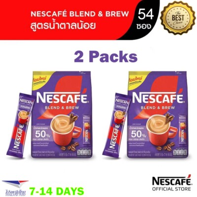 NESCAFE Low Sugar Blend & Brew Instant Coffee Mix Original 15.6g x 54 Sachet Mel