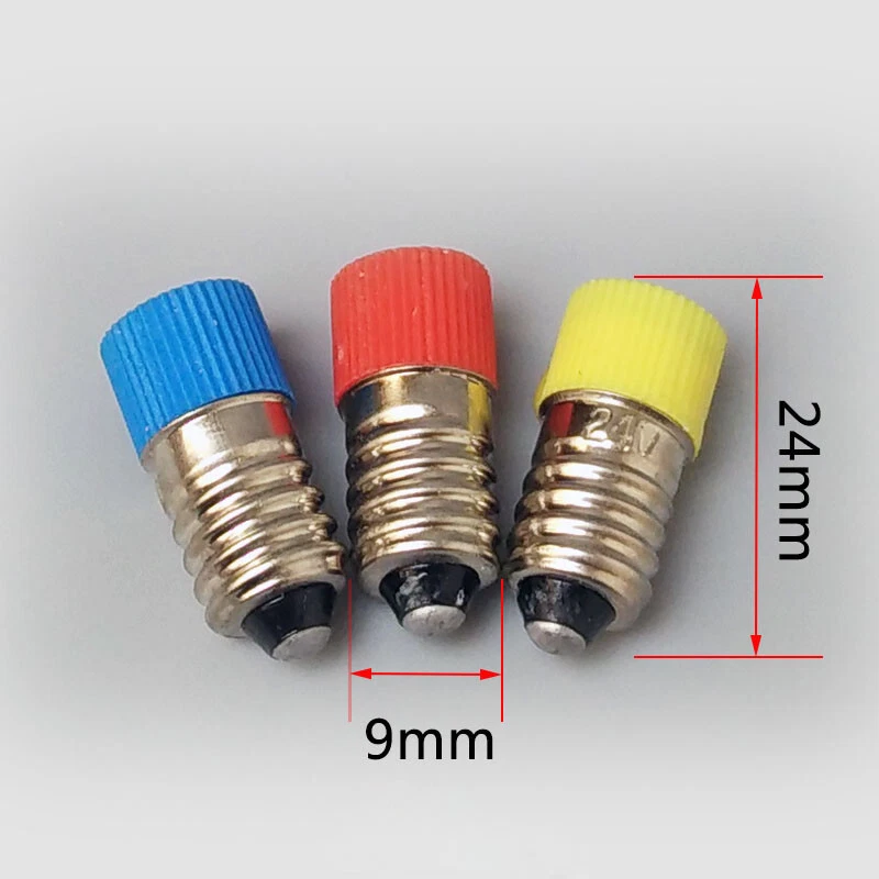 0.5W 6.3/12/24/36/220/380V Screw/BayonetE10 B9 LED Instrument Warn Light Bulb - Image 4 of 4