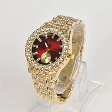 Men Women Wrist Watch Bracelet Gold Ladies Crystal Fashion Luxury Quartz Watches