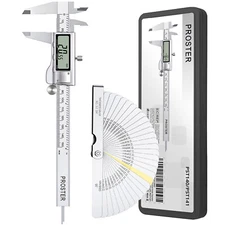 PROSTER 6'' 150mm Digital Vernier Caliper Stainless Micrometer + Feeler Gauge