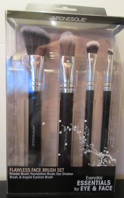 Japonesque Flawless Face Eye Essentials 4 Pc Makeup Brush Set SALE HELPS DOGS