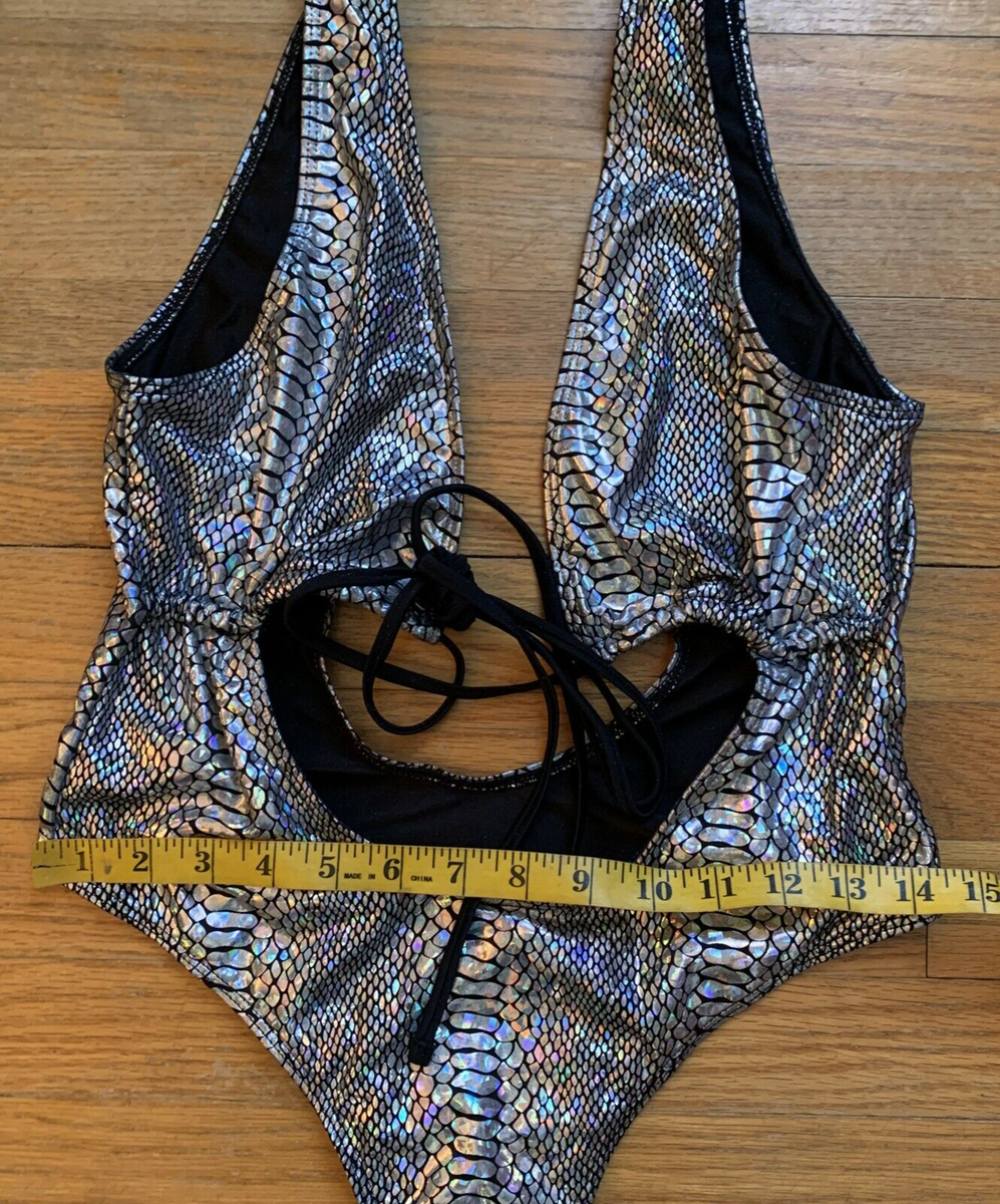 UCadego Womens Metallic Snakeskin One Piece Swimsuit Bathing Suit