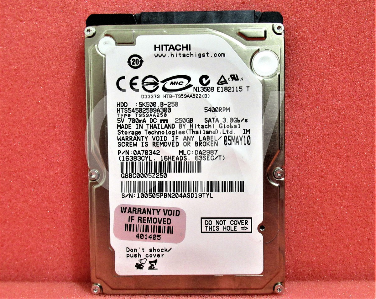 Hitachi HTS545025B9A300 250GB 5.4K RPM 3Gb/s 2.5