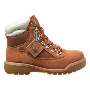 orange timberland field boots