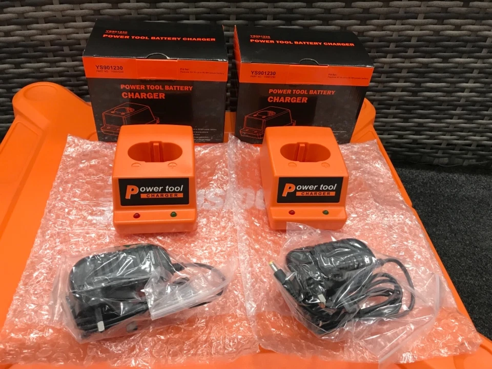 2 REPLACEMENT CHARGER BASE/ AC/DC ADAPTERS FOR PASLODE TOOLS