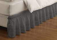 Easyfit Wrap Around Eyelet Ruffled Bed Skirt Charcoal Twin/full on sale Easyfit Wrap Around Eyelet Ruffled Bed Skirt Charcoal Twin/full on sale