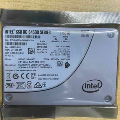 Intel DC S4500 Series 1.92TB SSD 2.5'' SATA III Solid State Drive SSDSC2KB019T7